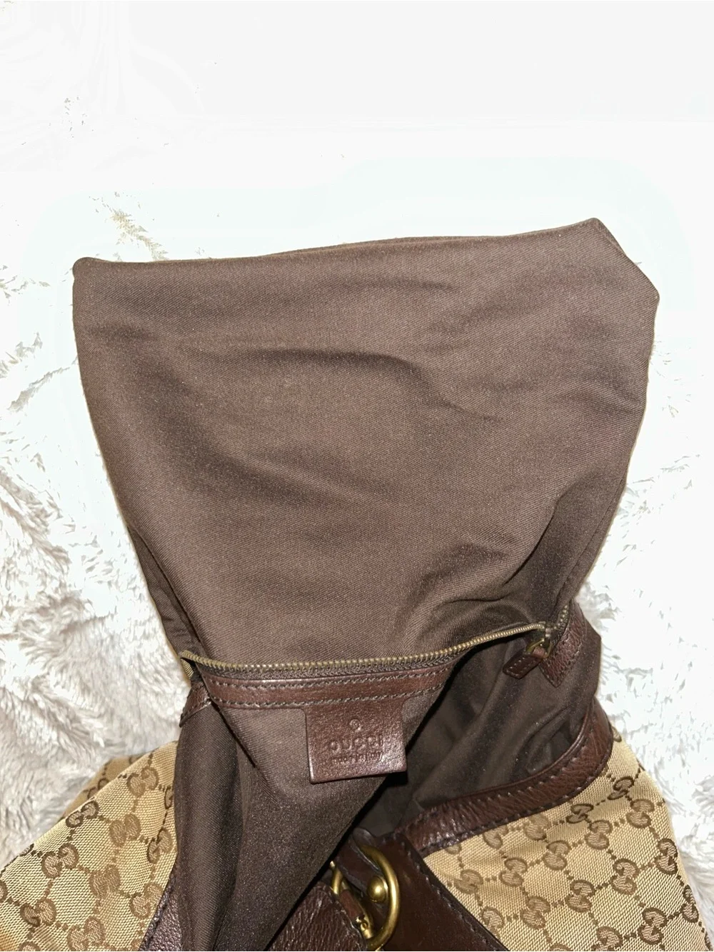 Gucci GG canvas jockey large hobo bag